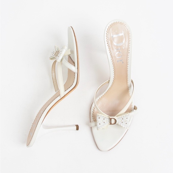 SOLD — Dior White and Cream Bow Heels - Picture 2 of 10